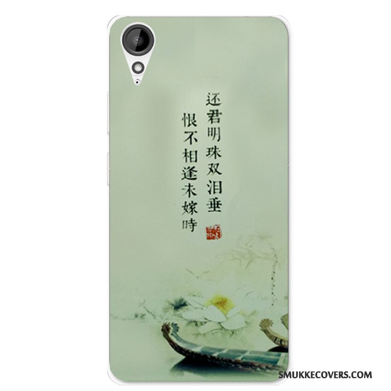 Etui Htc Desire 825 Blød Kinesisk Stil Telefon, Cover Htc Desire 825 Beskyttelse Anti-fald Hvid