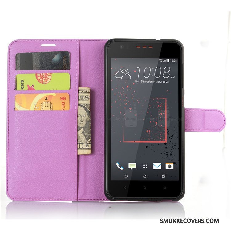 Etui Htc Desire 825 Læder Telefonkort, Cover Htc Desire 825 Beskyttelse Rød