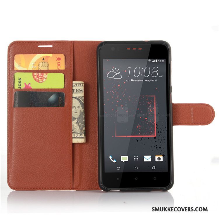 Etui Htc Desire 825 Læder Telefonkort, Cover Htc Desire 825 Beskyttelse Rød