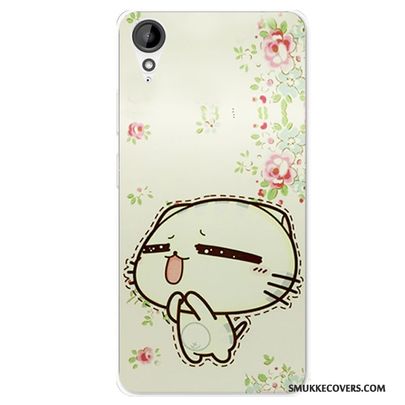 Etui Htc Desire 825 Tasker Hvid Telefon, Cover Htc Desire 825 Cartoon Anti-fald