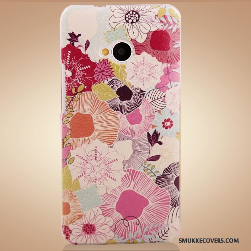 Etui Htc One M7 Farve Blomster Lilla, Cover Htc One M7 Beskyttelse Tilbehør Telefon