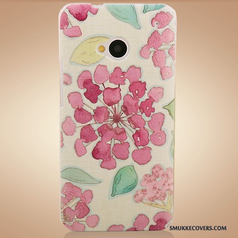 Etui Htc One M7 Farve Blomster Lilla, Cover Htc One M7 Beskyttelse Tilbehør Telefon