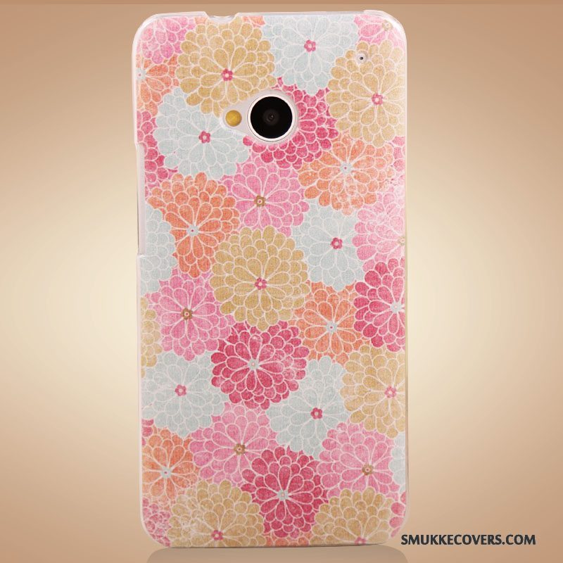 Etui Htc One M7 Farve Blomster Lilla, Cover Htc One M7 Beskyttelse Tilbehør Telefon