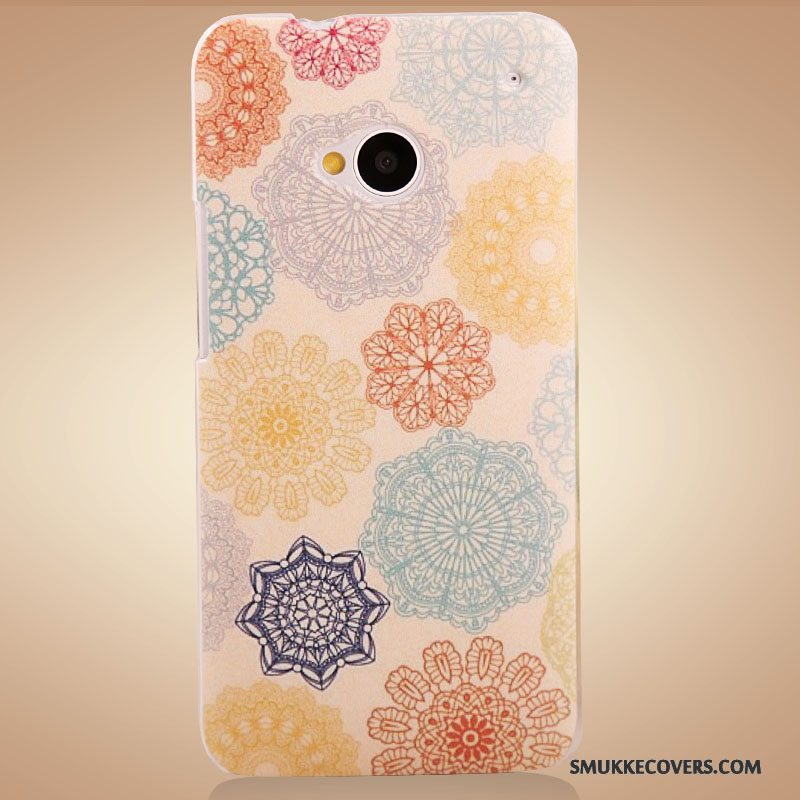 Etui Htc One M7 Farve Blomster Lilla, Cover Htc One M7 Beskyttelse Tilbehør Telefon