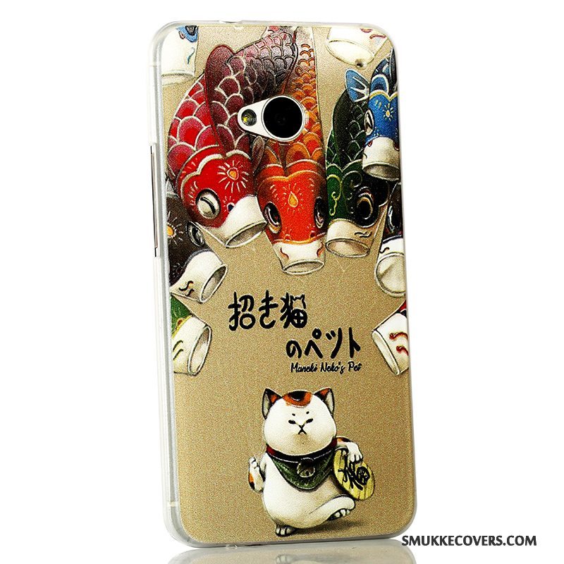 Etui Htc One M7 Relief Tynd Telefon, Cover Htc One M7 Cartoon Trend Lyseblå