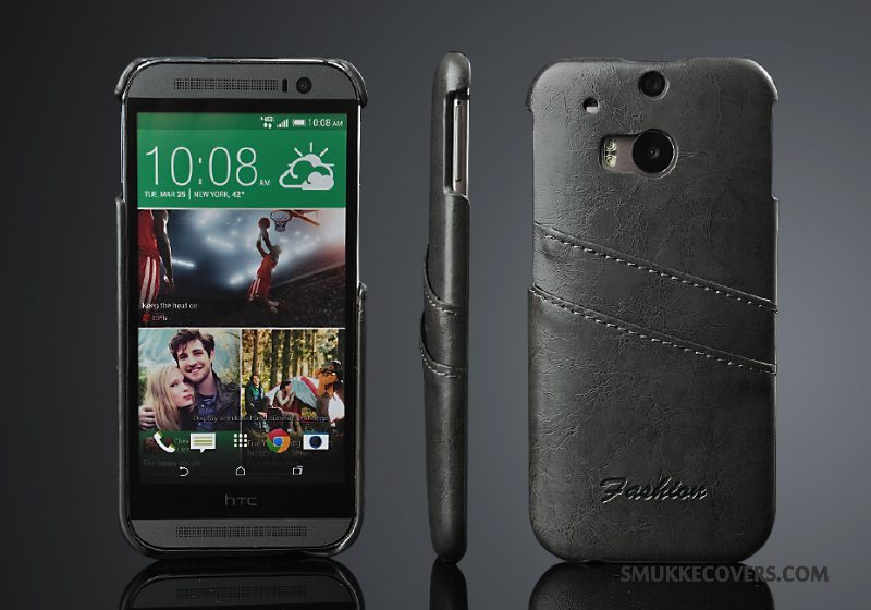 Etui Htc One M8 Læder Kort Telefon, Cover Htc One M8 Beskyttelse Bagdæksel Trend