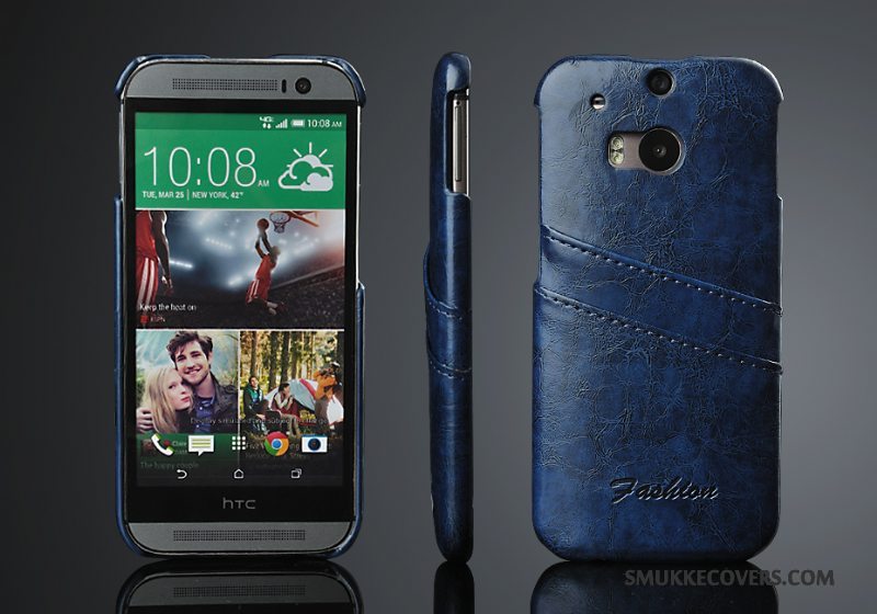 Etui Htc One M8 Læder Kort Telefon, Cover Htc One M8 Beskyttelse Bagdæksel Trend