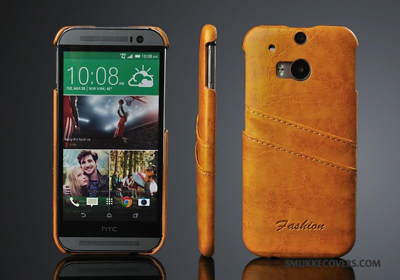 Etui Htc One M8 Læder Kort Telefon, Cover Htc One M8 Beskyttelse Bagdæksel Trend