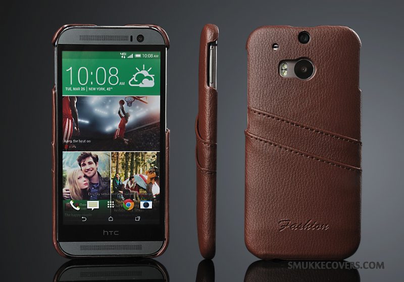 Etui Htc One M8 Læder Kort Telefon, Cover Htc One M8 Beskyttelse Bagdæksel Trend