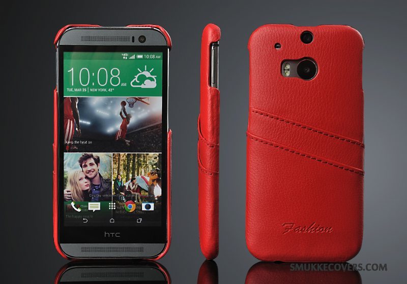 Etui Htc One M8 Læder Kort Telefon, Cover Htc One M8 Beskyttelse Bagdæksel Trend