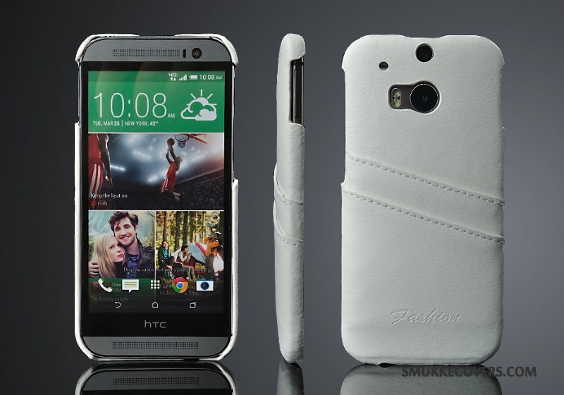 Etui Htc One M8 Læder Kort Telefon, Cover Htc One M8 Beskyttelse Bagdæksel Trend