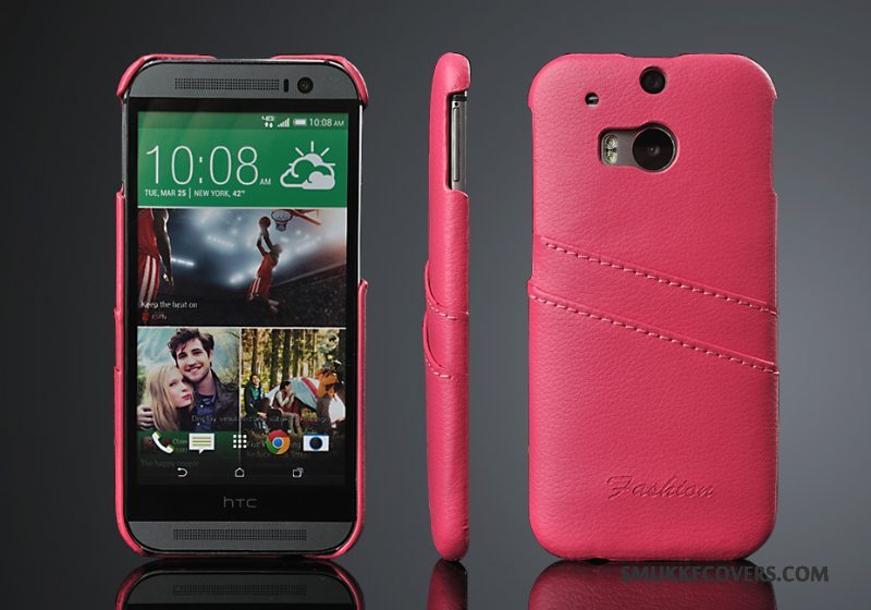 Etui Htc One M8 Læder Kort Telefon, Cover Htc One M8 Beskyttelse Bagdæksel Trend