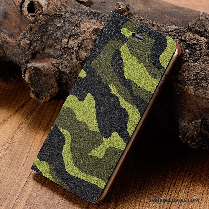 Etui Htc One M8 Læder Telefongrøn, Cover Htc One M8 Folio Camouflage Hård