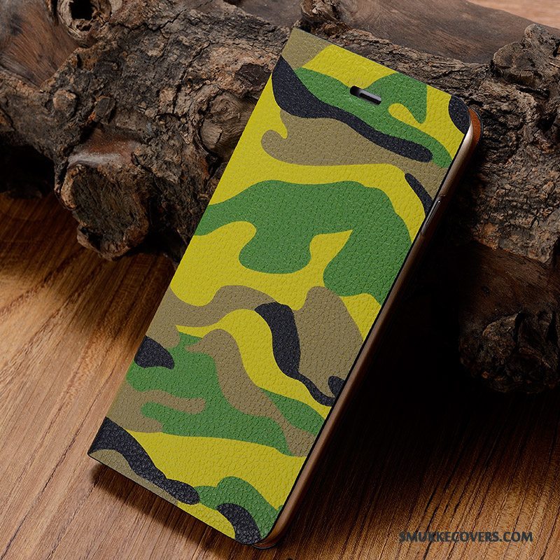 Etui Htc One M8 Læder Telefongrøn, Cover Htc One M8 Folio Camouflage Hård