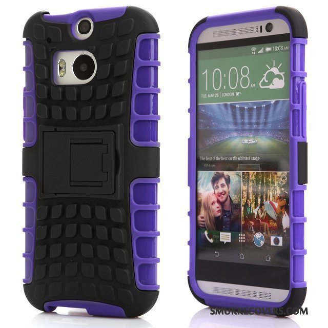 Etui Htc One M8 Silikone Rød Telefon, Cover Htc One M8 Support Anti-fald