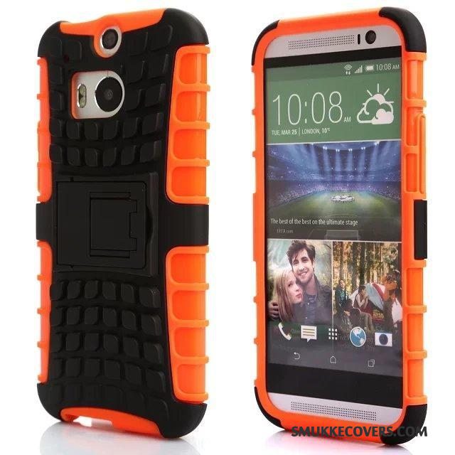 Etui Htc One M8 Support Hvid Af Personlighed, Cover Htc One M8 Beskyttelse Tre Forsvar Anti-fald