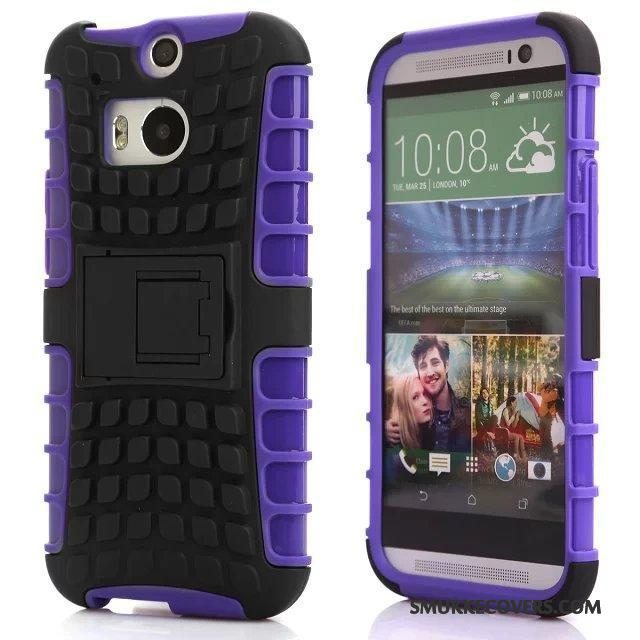 Etui Htc One M8 Support Hvid Af Personlighed, Cover Htc One M8 Beskyttelse Tre Forsvar Anti-fald