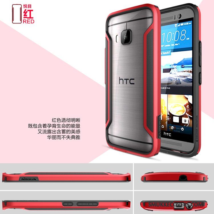 Etui Htc One M9 Beskyttelse Blå Ramme, Cover Htc One M9 Telefonguld