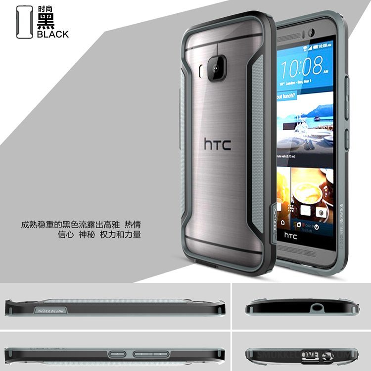 Etui Htc One M9 Beskyttelse Blå Ramme, Cover Htc One M9 Telefonguld