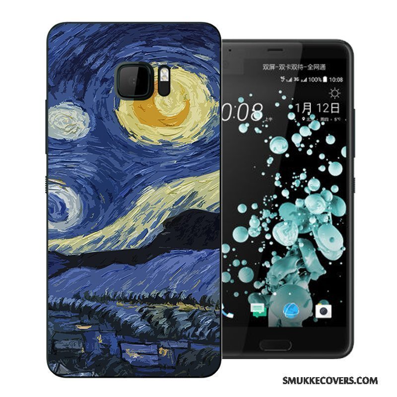 Etui Htc U Ultra Malet Anti-fald Hård, Cover Htc U Ultra Cartoon Hvid Telefon