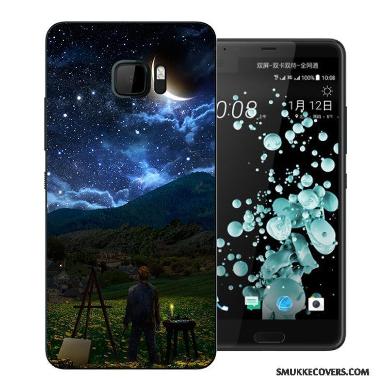 Etui Htc U Ultra Malet Anti-fald Hård, Cover Htc U Ultra Cartoon Hvid Telefon