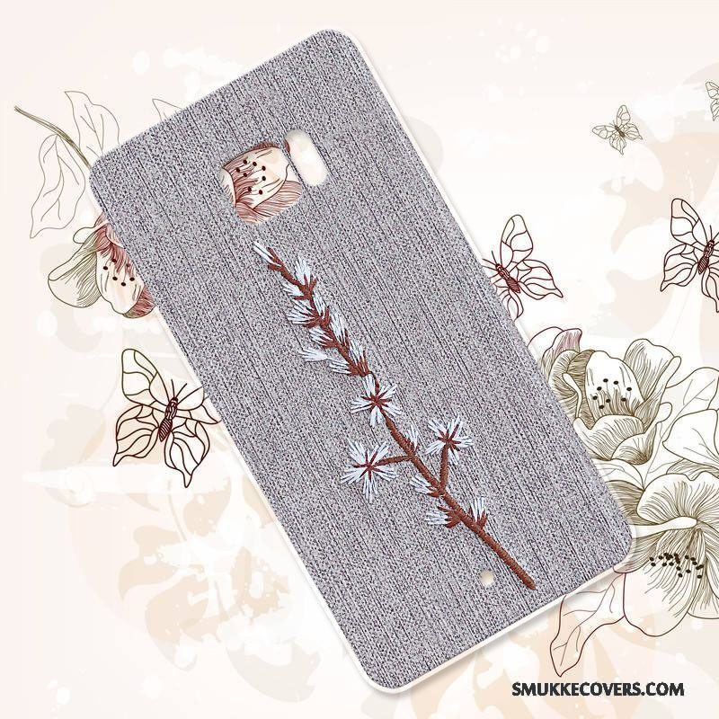 Etui Htc U Ultra Vintage Anti-fald Broderi, Cover Htc U Ultra Silikone Blomster Telefon