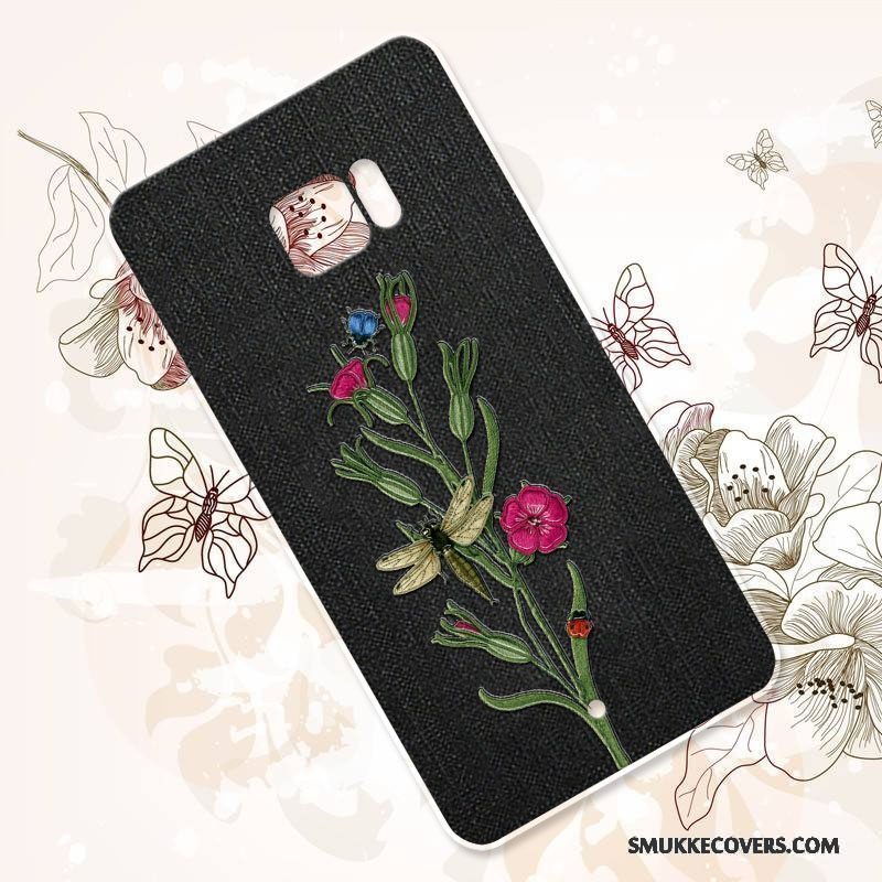 Etui Htc U Ultra Vintage Anti-fald Broderi, Cover Htc U Ultra Silikone Blomster Telefon