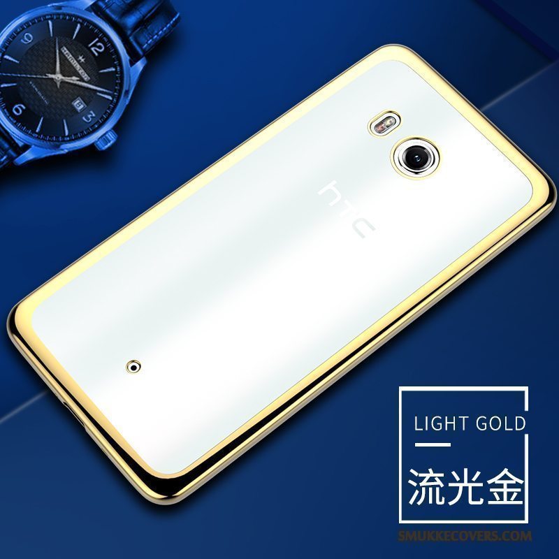 Etui Htc U11 Blød Gennemsigtig Guld, Cover Htc U11 Beskyttelse Anti-fald Telefon