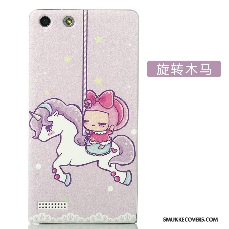 Etui Huawei Ascend G6 Cartoon Lyserød Tynd, Cover Huawei Ascend G6 Kreativ Af Personlighed Telefon