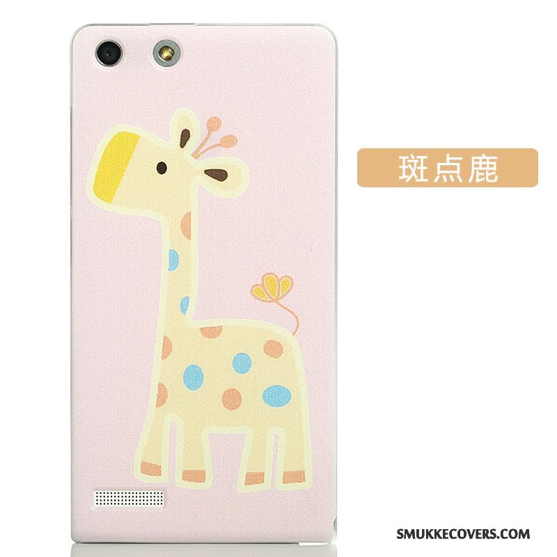 Etui Huawei Ascend G6 Cartoon Lyserød Tynd, Cover Huawei Ascend G6 Kreativ Af Personlighed Telefon