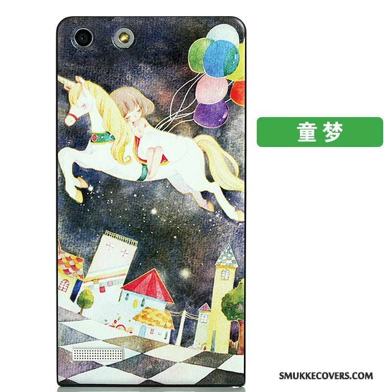 Etui Huawei Ascend G6 Cartoon Telefontynd, Cover Huawei Ascend G6 Malet Bagdæksel Hård