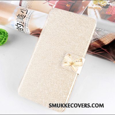 Etui Huawei Ascend G6 Læder Guld Telefon, Cover Huawei Ascend G6 Folio