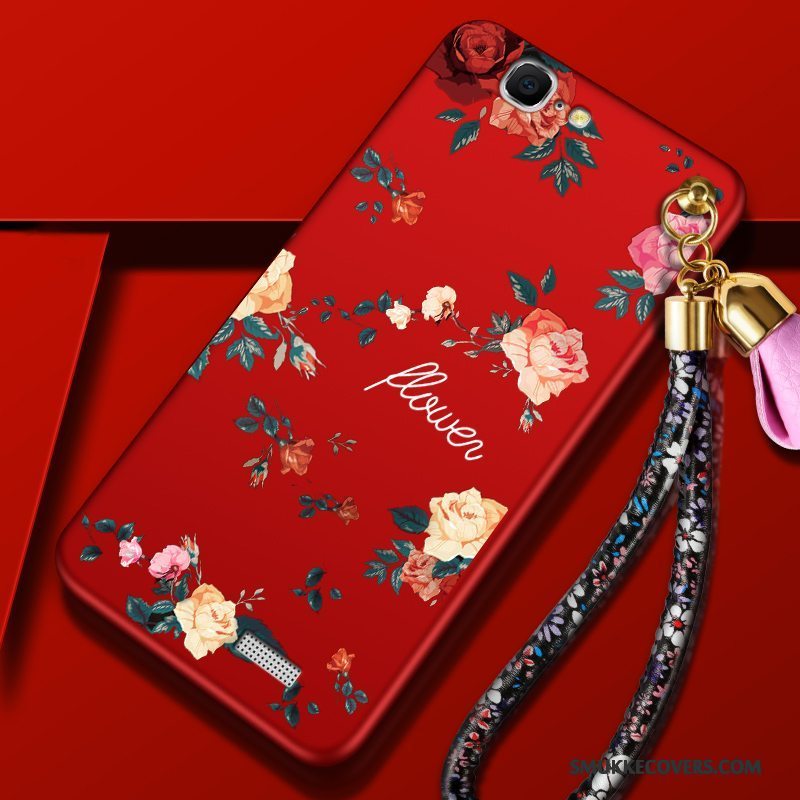 Etui Huawei Ascend G7 Beskyttelse Telefonhængende Ornamenter, Cover Huawei Ascend G7 Tasker Rød Sort