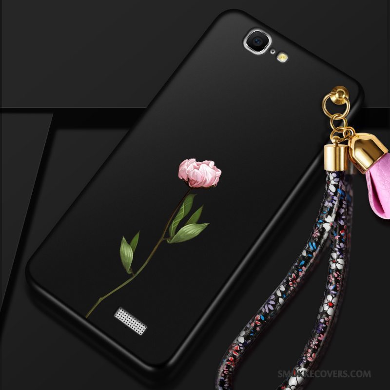 Etui Huawei Ascend G7 Beskyttelse Telefonhængende Ornamenter, Cover Huawei Ascend G7 Tasker Rød Sort
