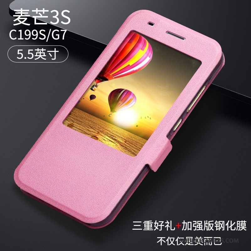 Etui Huawei Ascend G7 Beskyttelse Telefonlyserød, Cover Huawei Ascend G7 Folio Anti-fald