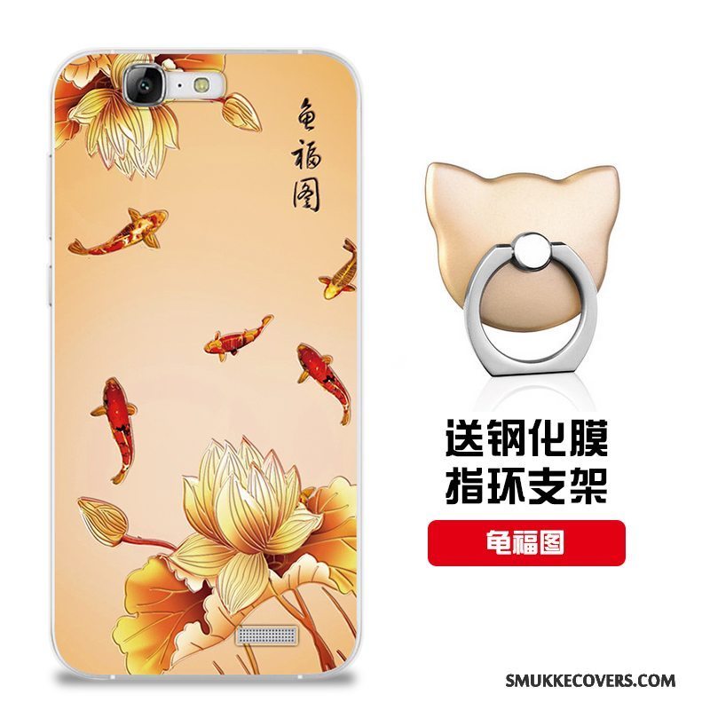 Etui Huawei Ascend G7 Beskyttelse Telefonmønster, Cover Huawei Ascend G7 Blød Rød Tilpas