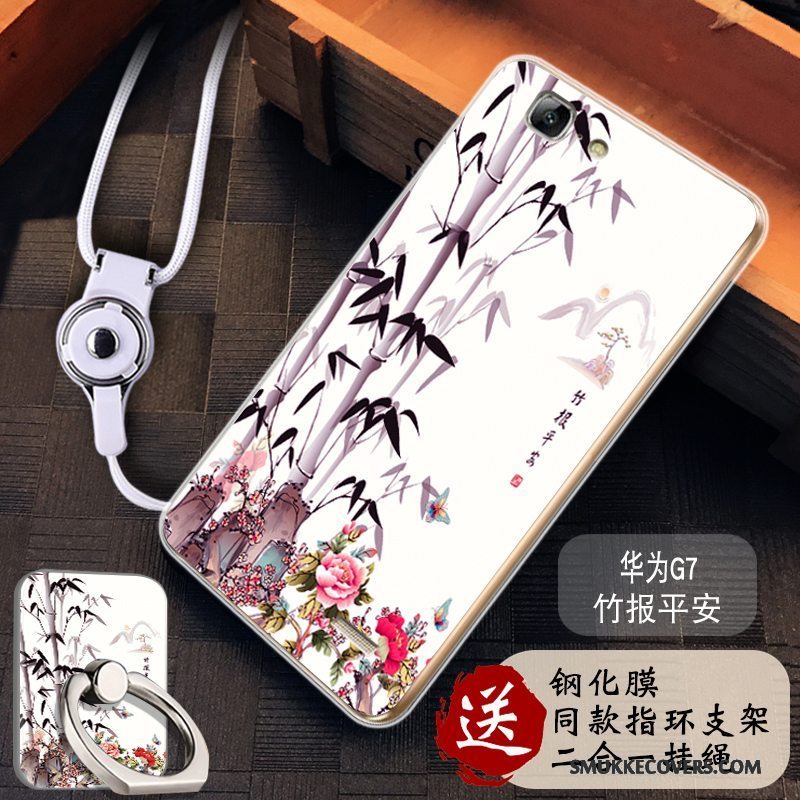 Etui Huawei Ascend G7 Blød Lyserød Telefon, Cover Huawei Ascend G7 Tasker Anti-fald