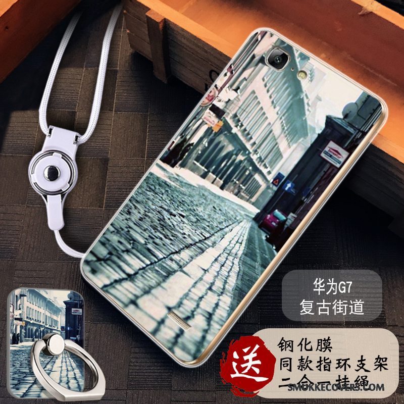 Etui Huawei Ascend G7 Blød Lyserød Telefon, Cover Huawei Ascend G7 Tasker Anti-fald