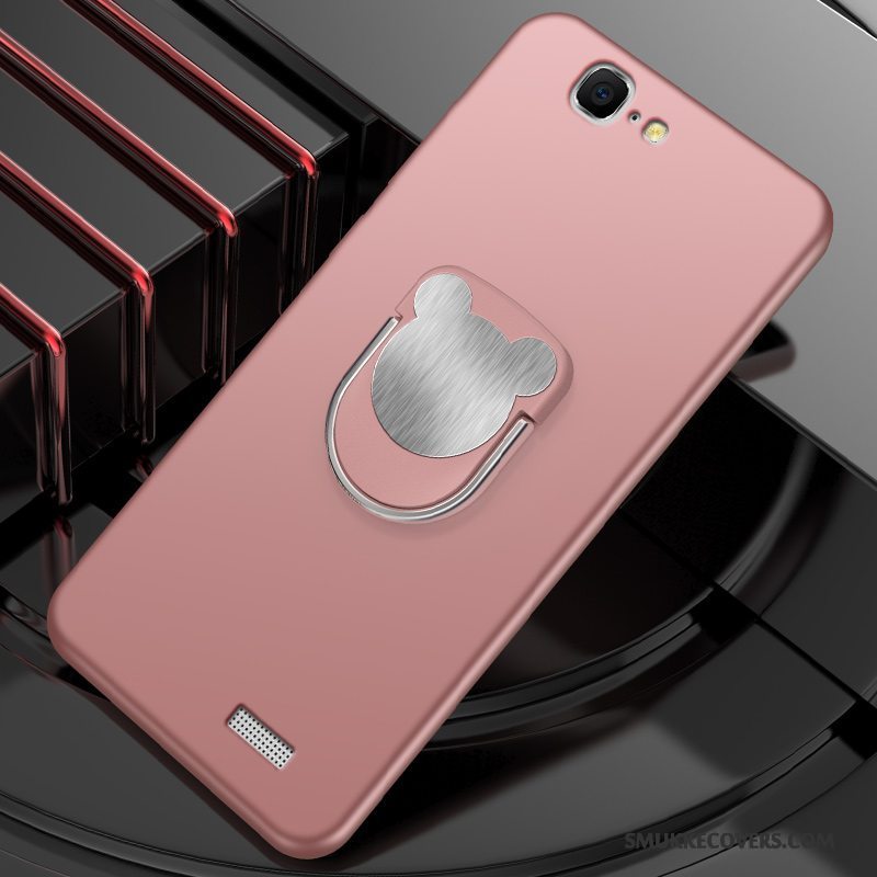 Etui Huawei Ascend G7 Blød Rød Simple, Cover Huawei Ascend G7 Silikone Anti-fald Nubuck