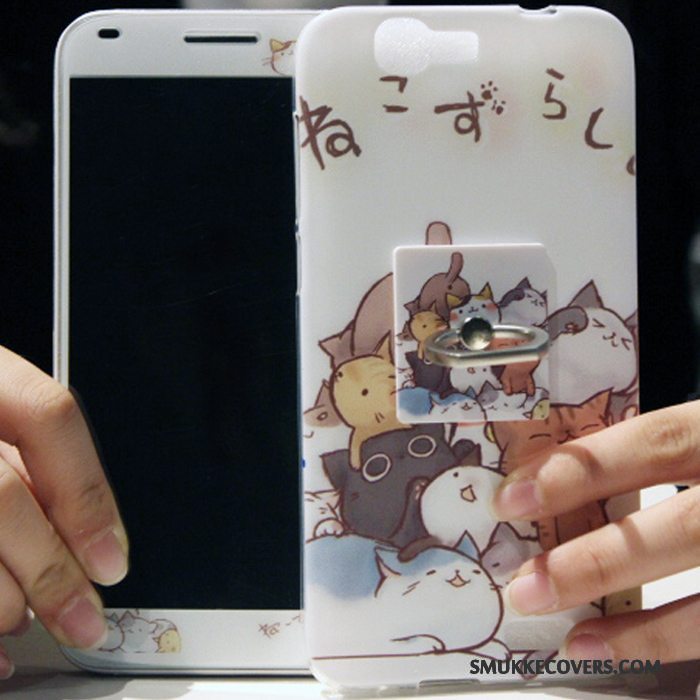 Etui Huawei Ascend G7 Farve Hærdning Høj, Cover Huawei Ascend G7 Cartoon Rød Skærmbeskyttelse