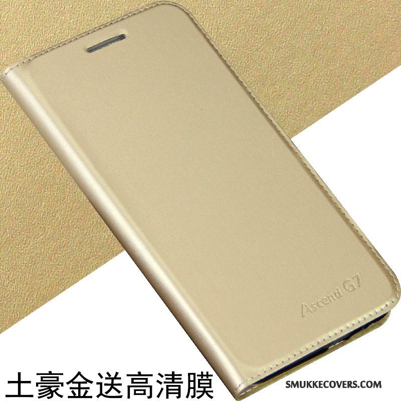 Etui Huawei Ascend G7 Folio Anti-fald Telefon, Cover Huawei Ascend G7 Læder