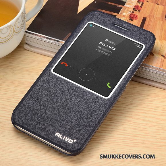 Etui Huawei Ascend G7 Folio Rød Anti-fald, Cover Huawei Ascend G7 Læder Telefon