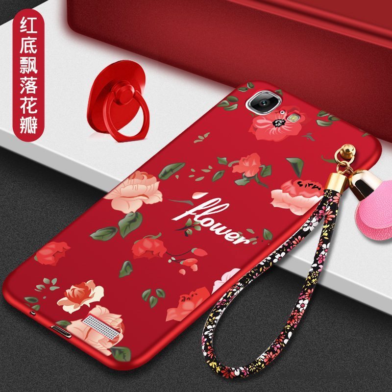 Etui Huawei Ascend G7 Kreativ Trend Nubuck, Cover Huawei Ascend G7 Blød Anti-fald Rød