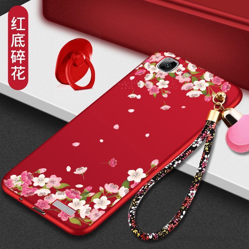 Etui Huawei Ascend G7 Kreativ Trend Nubuck, Cover Huawei Ascend G7 Blød Anti-fald Rød