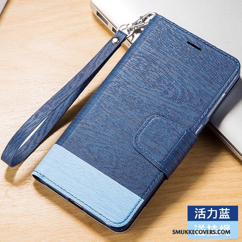 Etui Huawei Ascend G7 Læder Mørkeblå Telefon, Cover Huawei Ascend G7 Folio Anti-fald
