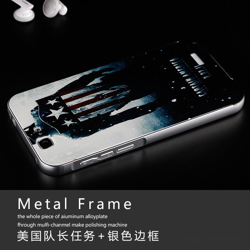 Etui Huawei Ascend G7 Metal Lyserød Ramme, Cover Huawei Ascend G7 Telefon