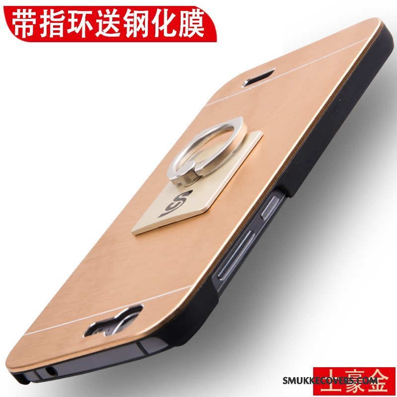 Etui Huawei Ascend G7 Metal Nubuck Anti-fald, Cover Huawei Ascend G7 Beskyttelse Guld Trend