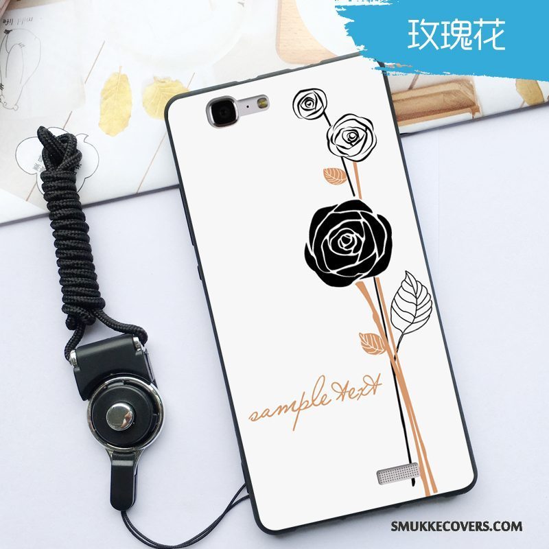 Etui Huawei Ascend G7 Silikone Hængende Ornamenter Telefon, Cover Huawei Ascend G7 Cartoon Lyse Grøn