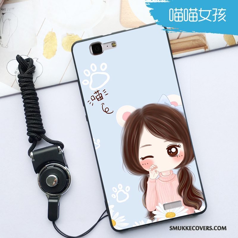 Etui Huawei Ascend G7 Silikone Hængende Ornamenter Telefon, Cover Huawei Ascend G7 Cartoon Lyse Grøn