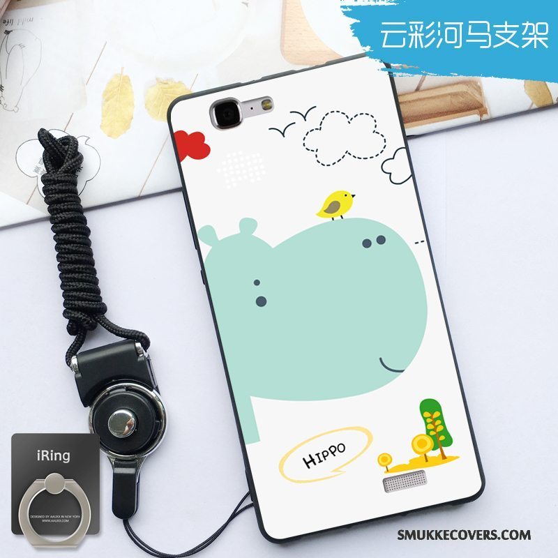 Etui Huawei Ascend G7 Silikone Hængende Ornamenter Telefon, Cover Huawei Ascend G7 Cartoon Lyse Grøn
